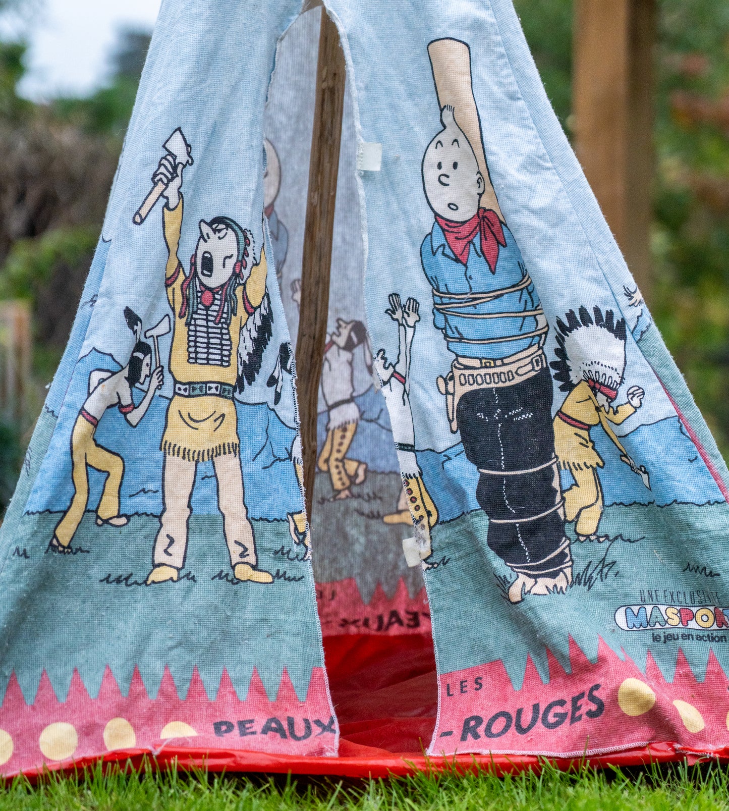 Moulinsart Tintin in America Kids Tepee Tent 150x85cm 100% Cotton Vintage Tipi