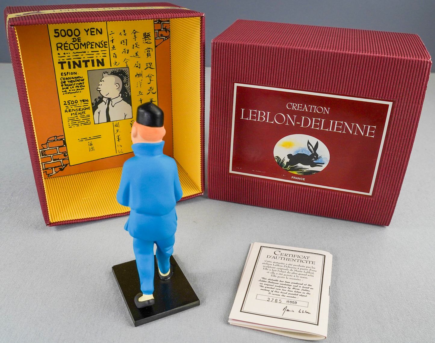 Statuette Leblon-Delienne 51 Chinese Tintin - Lotus Bleu 1994 Resin Model Figurine