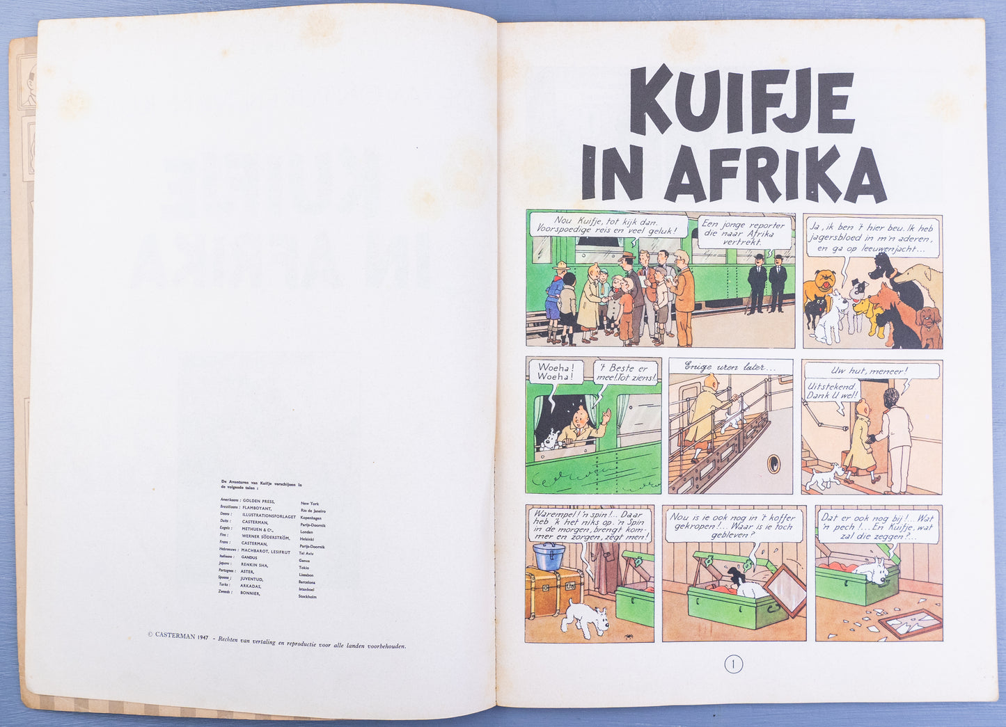 Kuifje In Afrika 1963 Early Dutch Paperback Edition Casterman Tintin by Herge