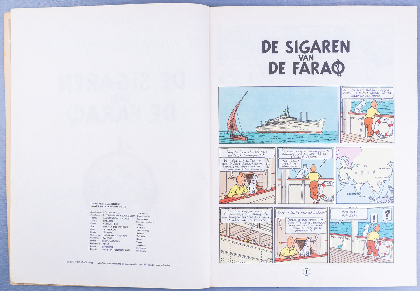 Kuifje: Sigaren Van De Farao 1968 Early Dutch Paperback Edition Casterman Tintin by Herge