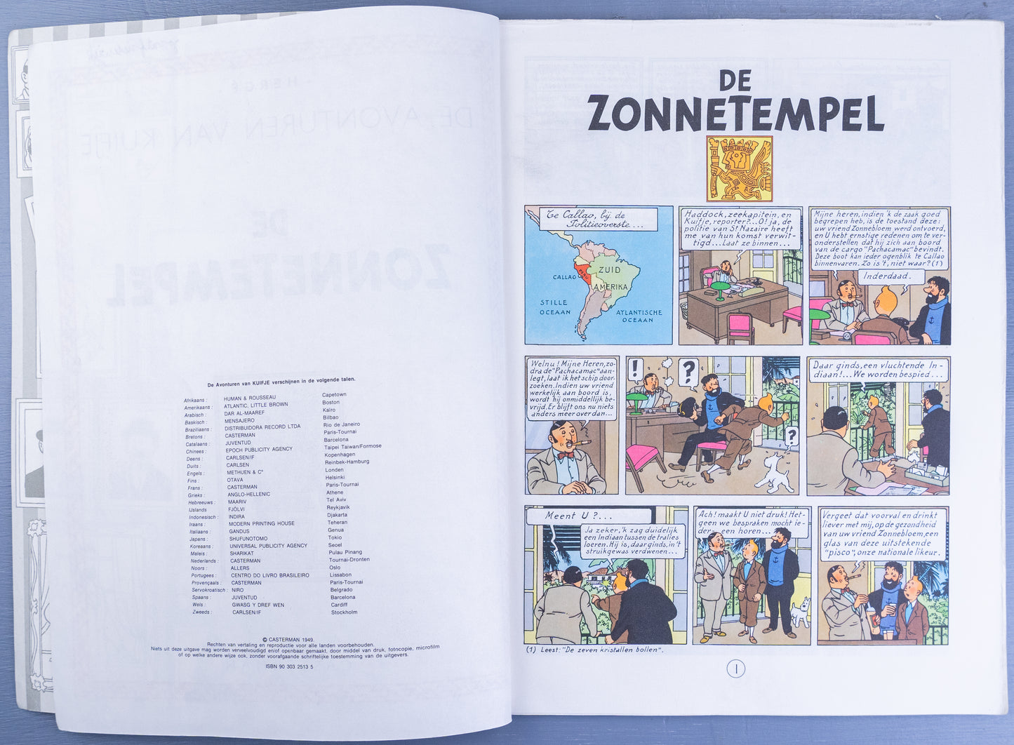 Kuifje: De Zonnetempel 1976 Early Dutch Paperback Edition Casterman Tintin by Herge