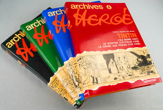 ARCHIVES HERGE Set x4: 1st Edition Tintin Books+Totor Hardback Rare EO