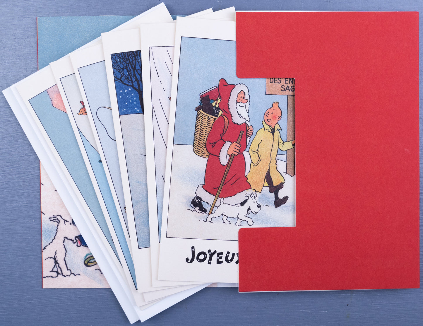 Tintin Christmas Greeting Cards: 2 Sets of 6 - Moulinsart Herge xmas card