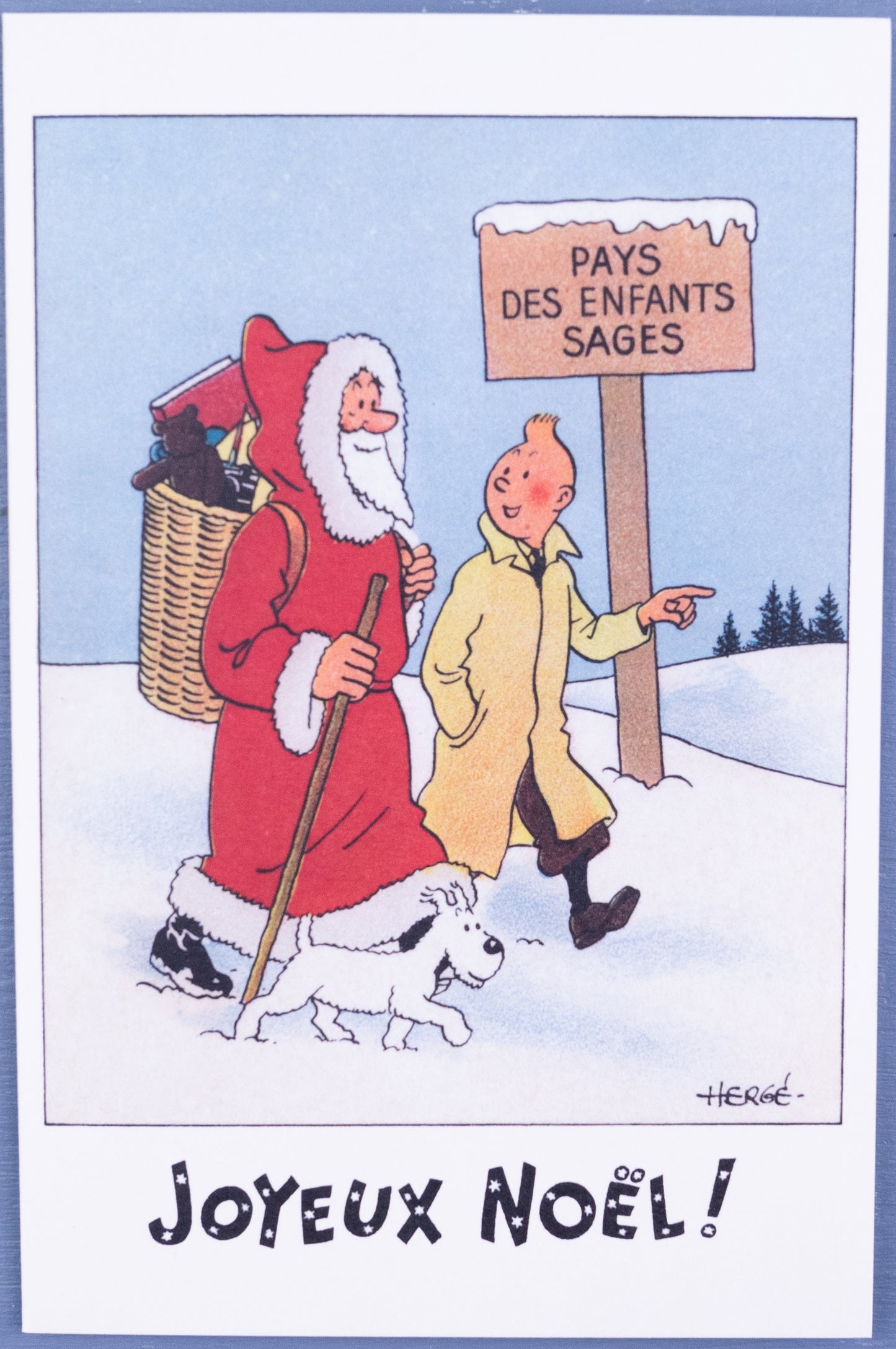 Tintin Christmas Greeting Cards: Red Set of 6 Moulinsart Herge Xmas card