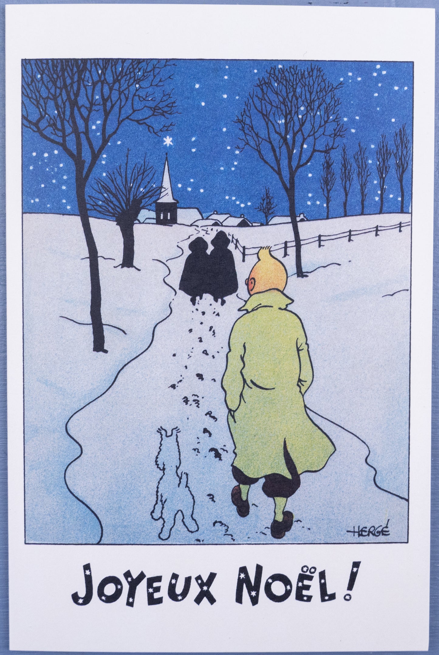 Tintin Christmas Greeting Cards: Red Set of 6 Moulinsart Herge Xmas card