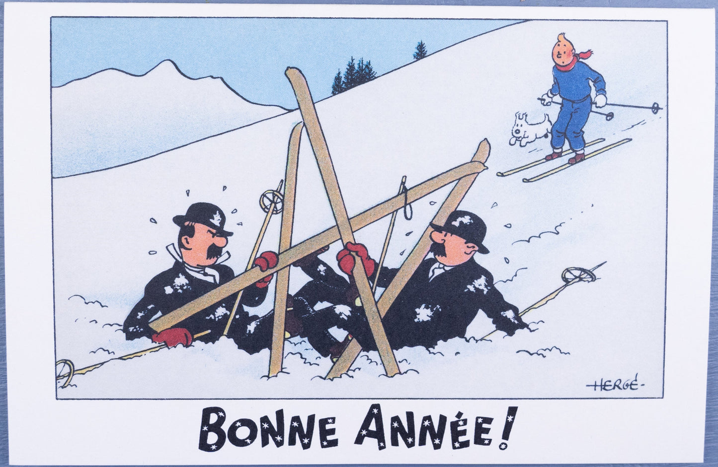 Tintin Christmas Greeting Cards: 2 Sets of 6 - Moulinsart Herge xmas card