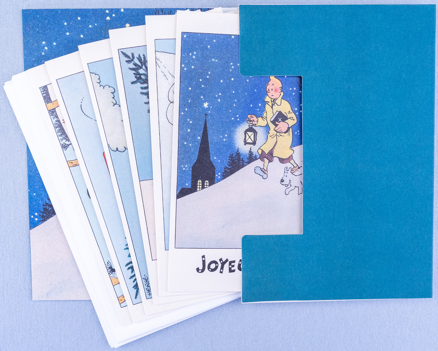 Tintin Christmas Greeting Cards: 2 Sets of 6 - Moulinsart Herge xmas card
