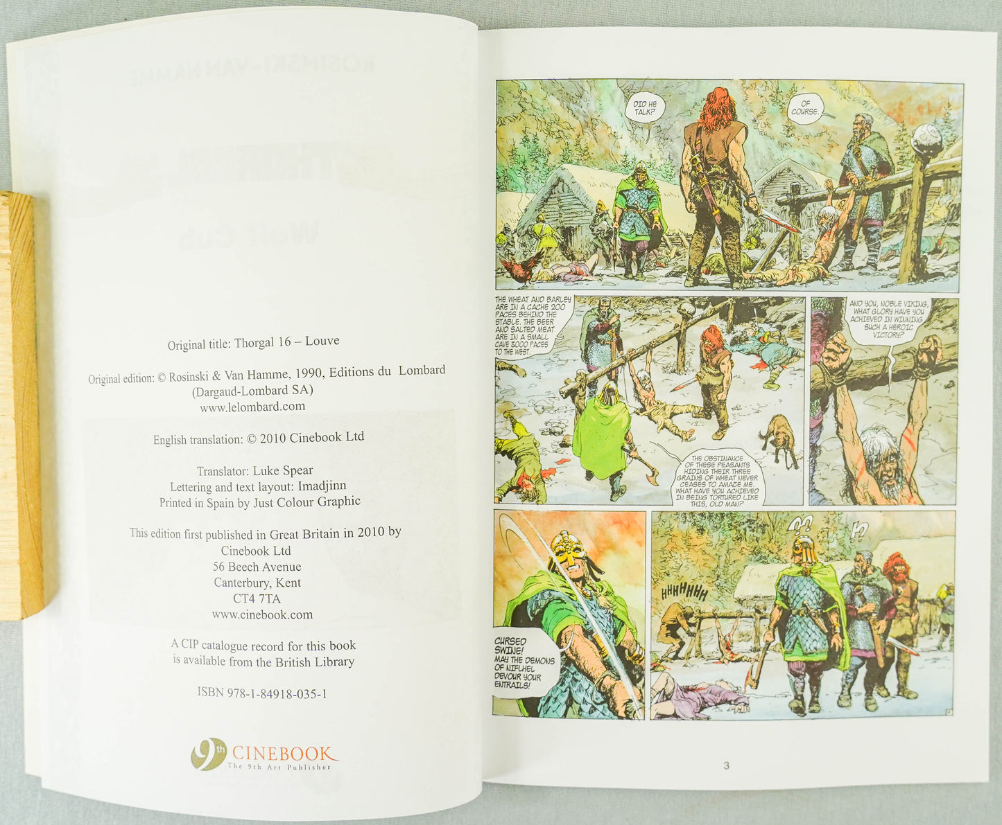 Thorgal Volume 8: Wolf Cub - Cinebook Paperback UK Comic Book by Rosiński/Van Hamme