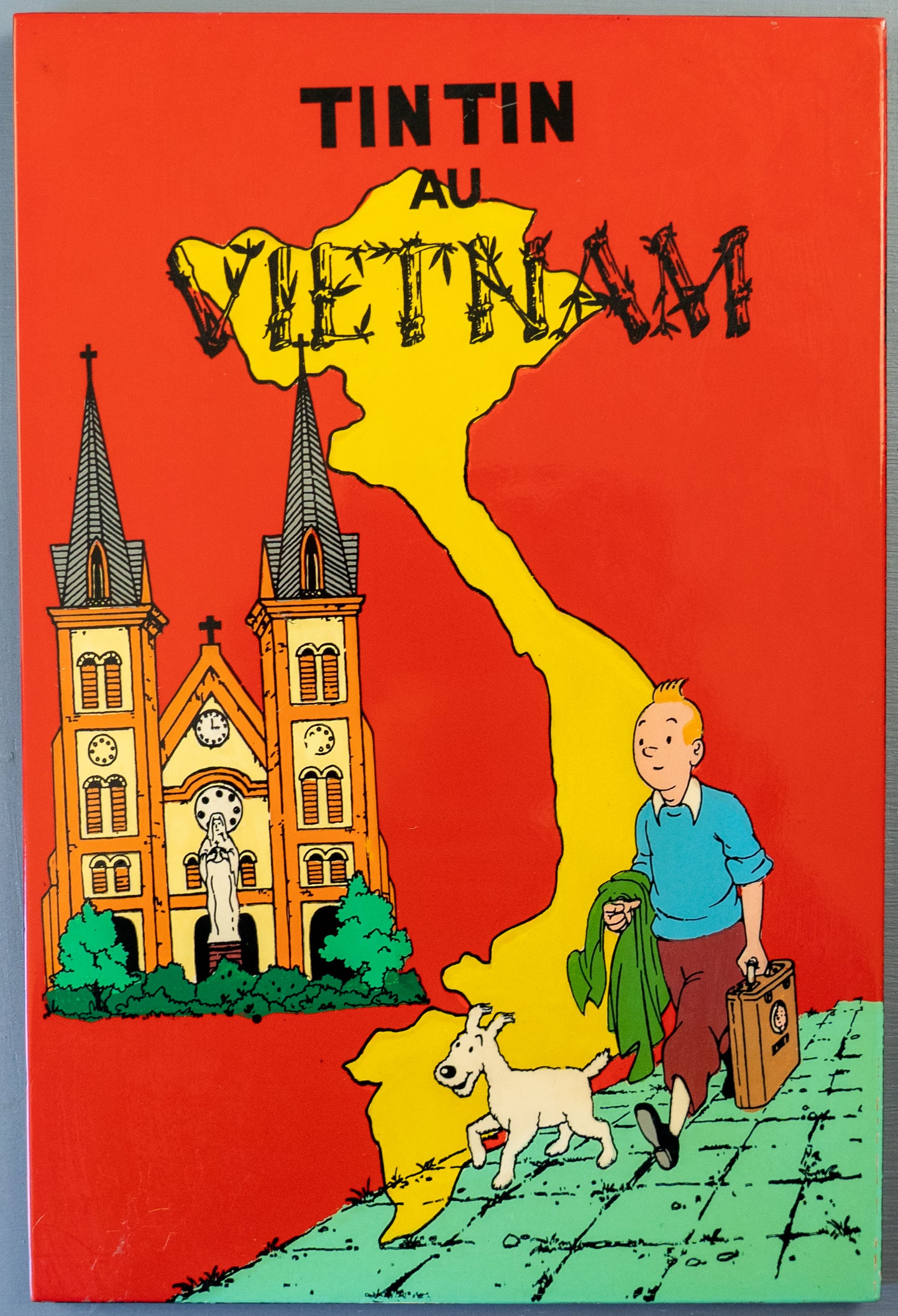 The Adventures Of Tintin: In Vietnam - Lacquered Wood Plaque A4 Tintin Herge Print