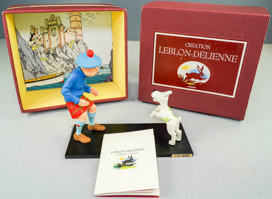 Statuette Leblon-Delienne 52 Tintin Et Milou L' ile Noire 1993 Resin Model Figurine