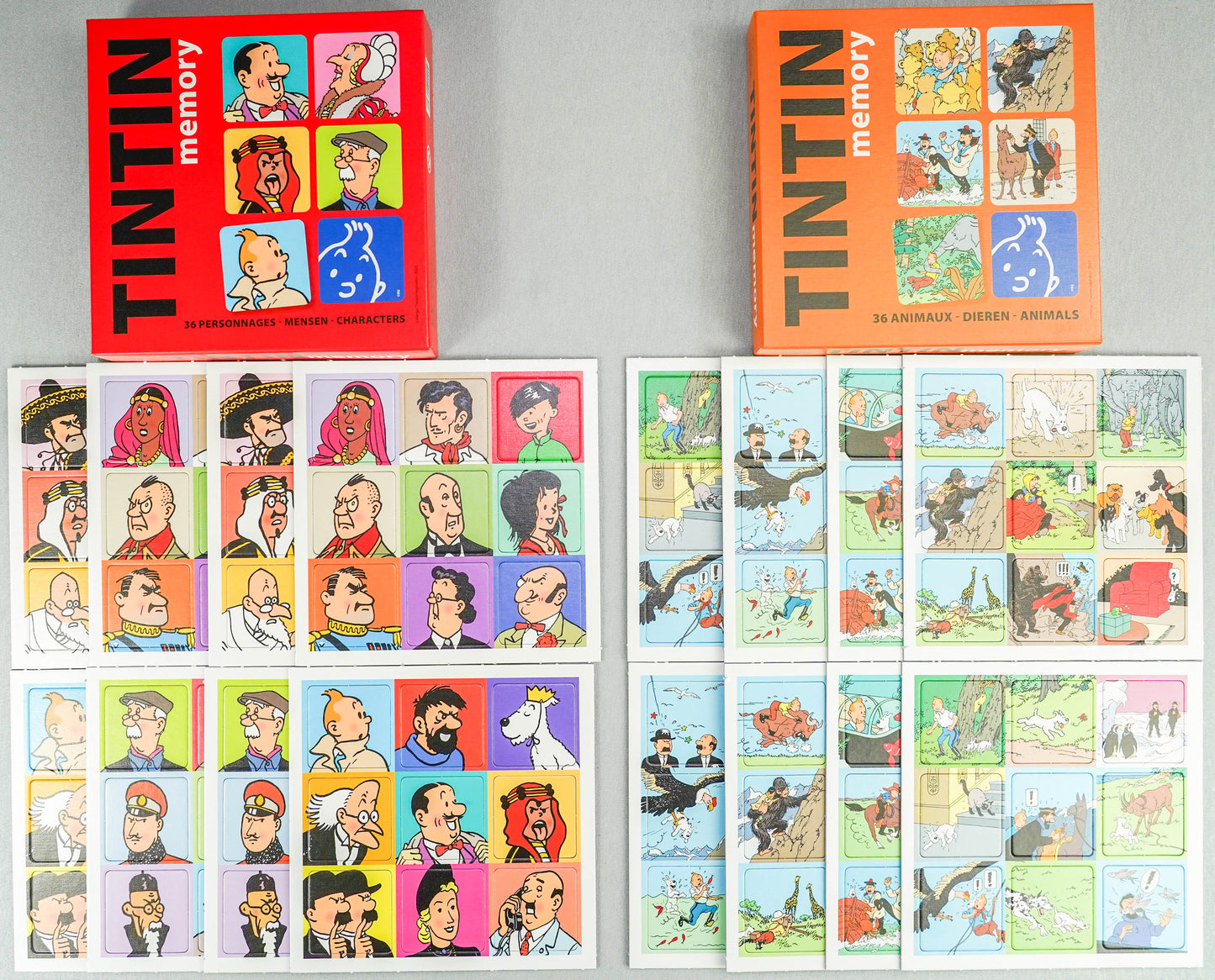 Tintin Moulinsart Memory Game Playing Card Set of 2: Animals/Character Cards