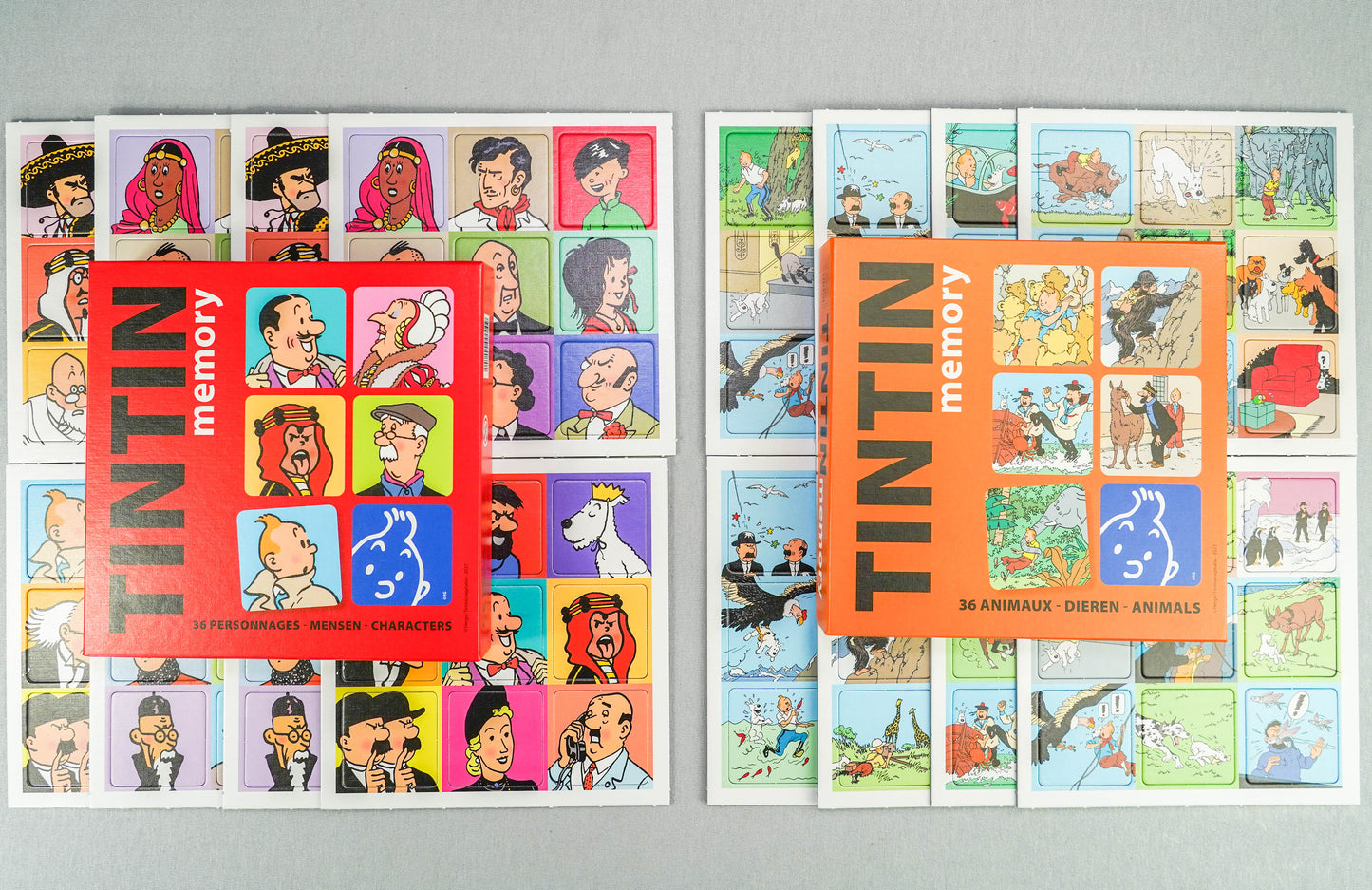 Tintin Moulinsart Memory Game Playing Card Set of 2: Animals/Character Cards