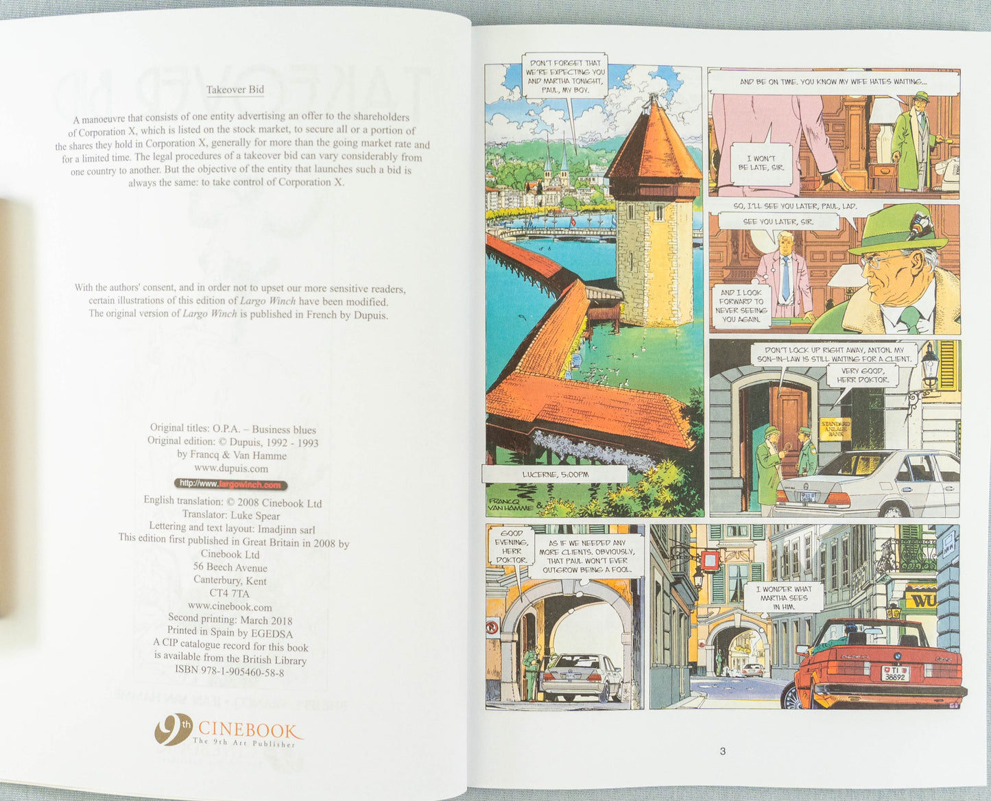 Largo Winch: Cinebook Paperback Edition Comics Full Set x20 Francq / Hamme