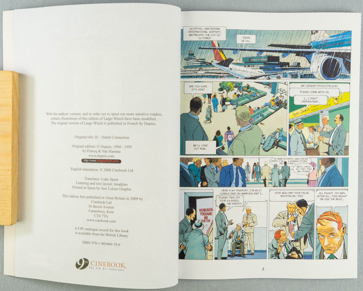 Largo Winch Volume 3 - Dutch Connection Cinebook Paperback Comic Book by Francq / Hamme