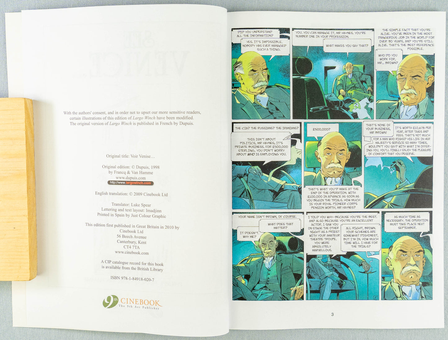 Largo Winch Volume 5 - See Venice… Cinebook Paperback Comic Book by Francq / Hamme