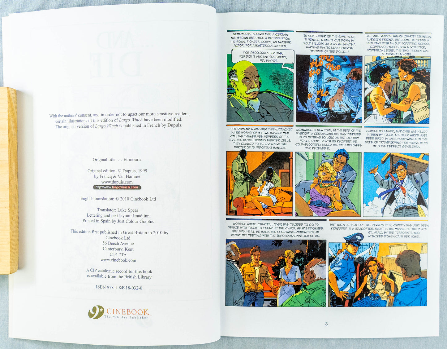 Largo Winch Volume 6 - …And Die Cinebook Paperback Comic Book by Francq / Hamme