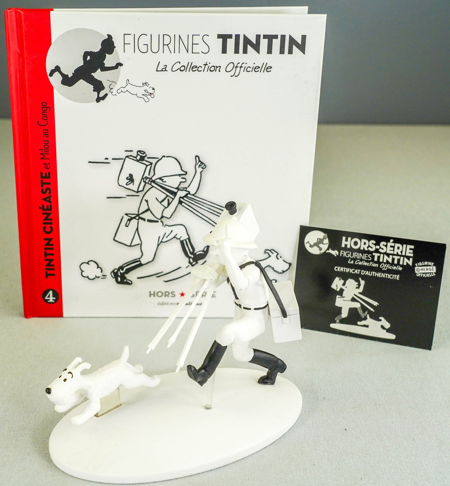 Hors Serie Figurine #4 Tintin and Camera in Congo 14cm RARE B&W Resin Model Figure
