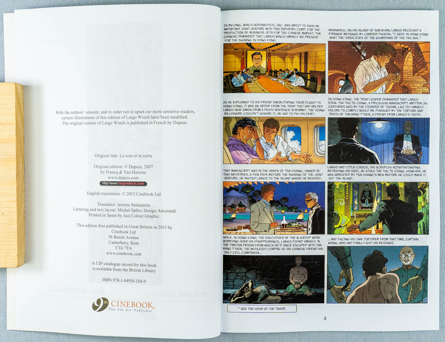 Largo Winch Volume 12 - The Way of Virtue Cinebook Paperback Comic Book by Francq / Hamme