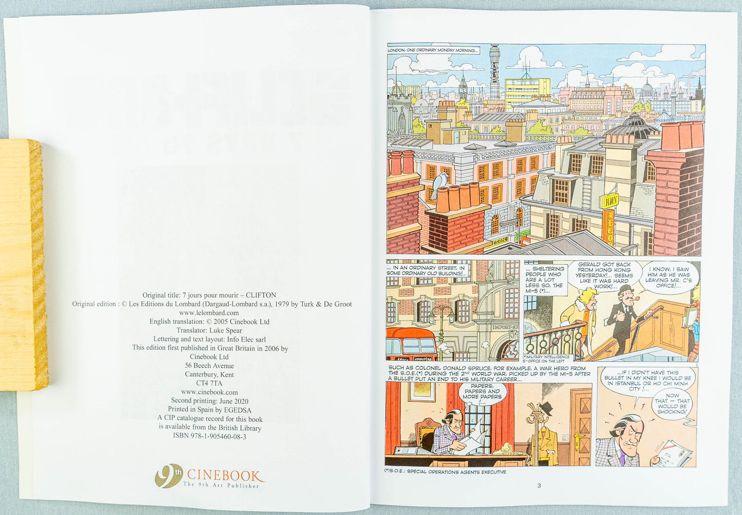 Clifton Volume 3 - 7 Days to Die Cinebook Paperback Comic Book Turk / De Groot
