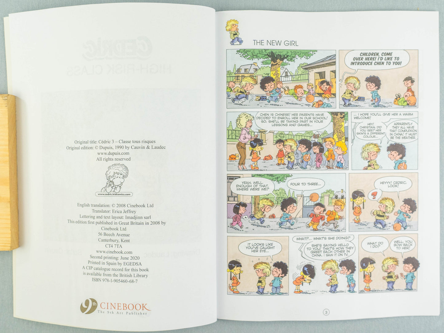 CEDRIC Volume 1 - High-Risk Class Cinebook Paperback Edition Comic Book by Laudec / Cauvin