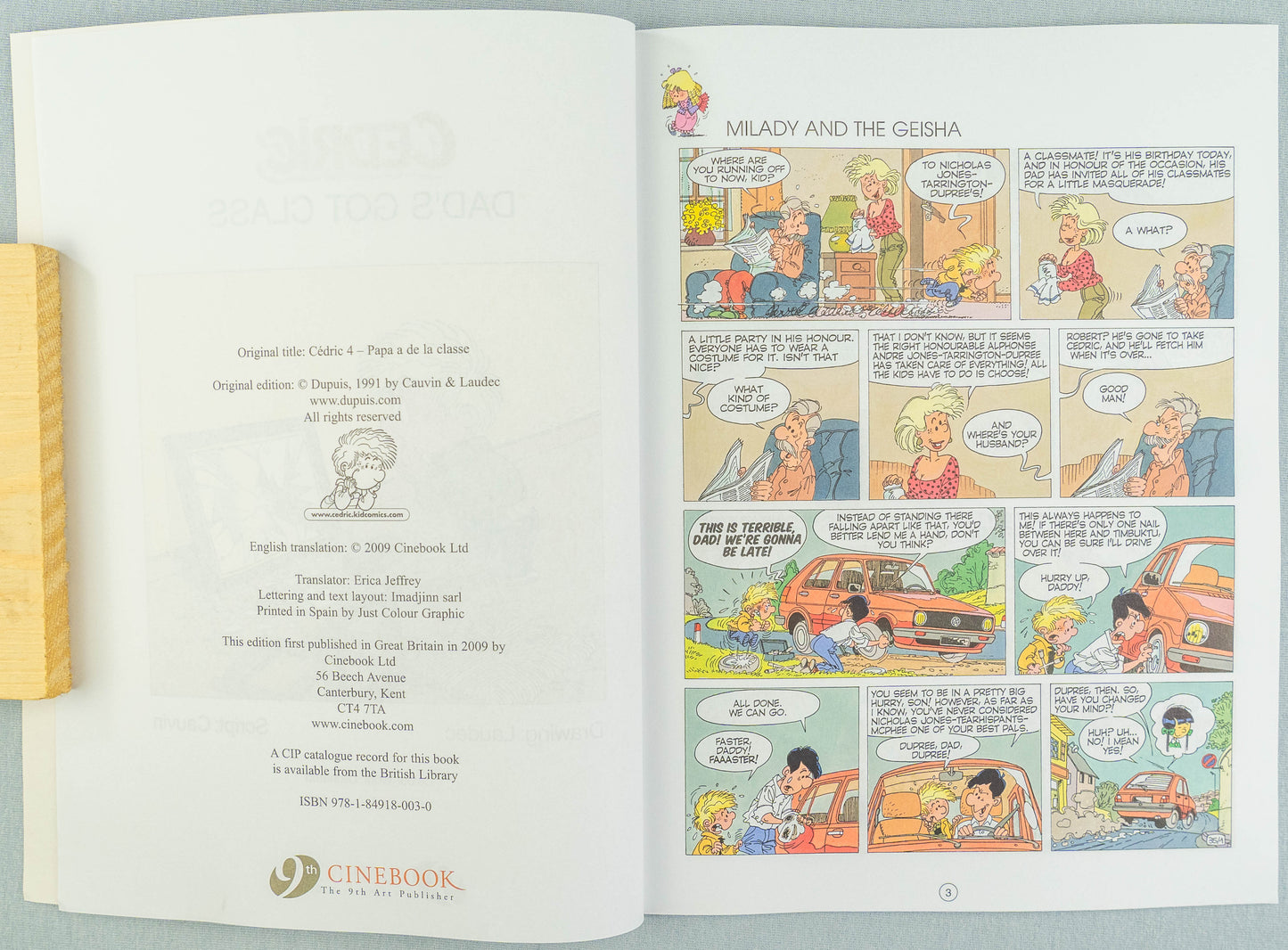 CEDRIC Volume 2 - Dad’s Got Class Cinebook Paperback Comic Book by Laudec / Cauvin