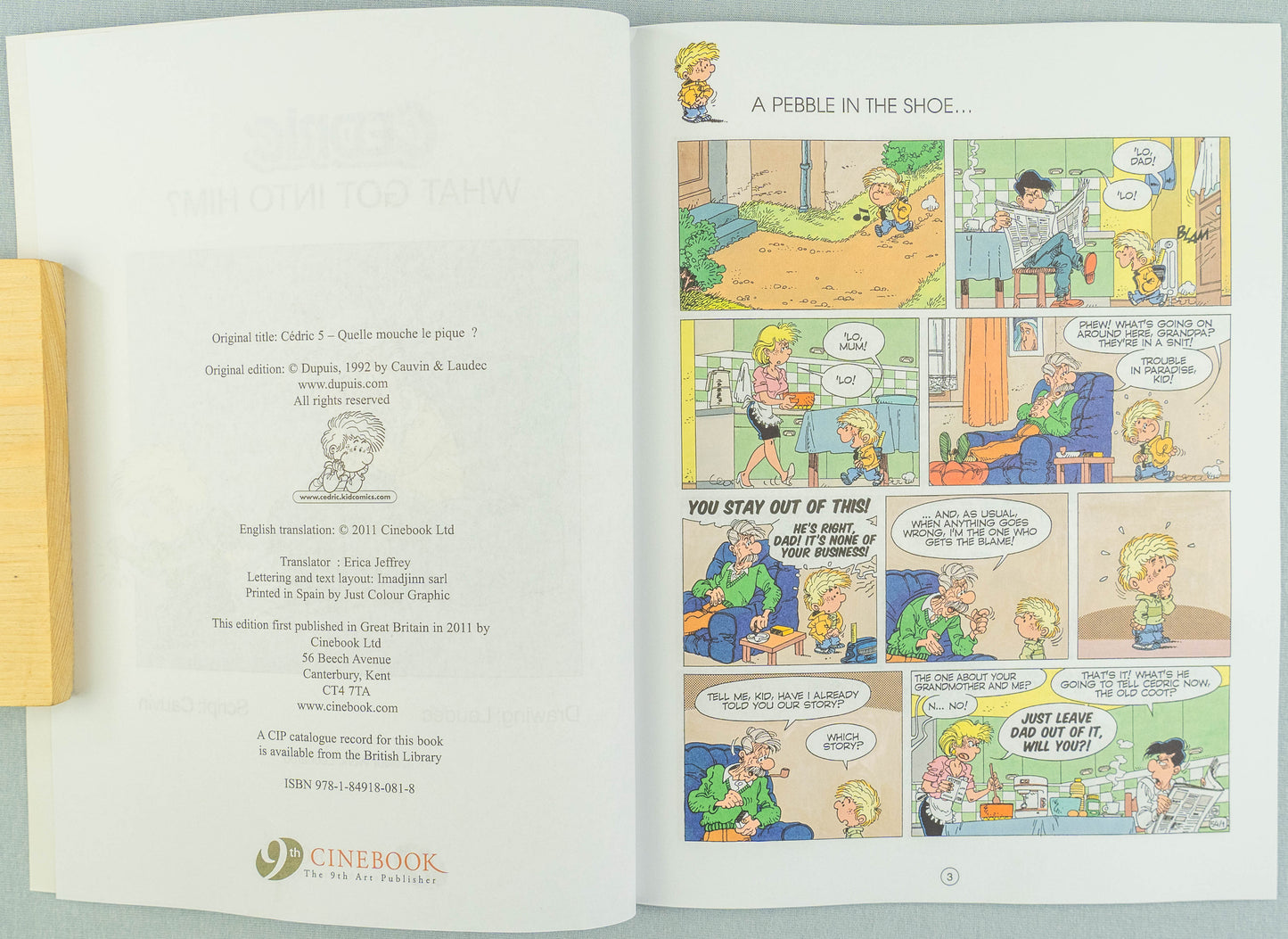 CEDRIC Volume 3 - What Got Into Him? Cinebook Paperback Edition Comic Book by Laudec / Cauvin