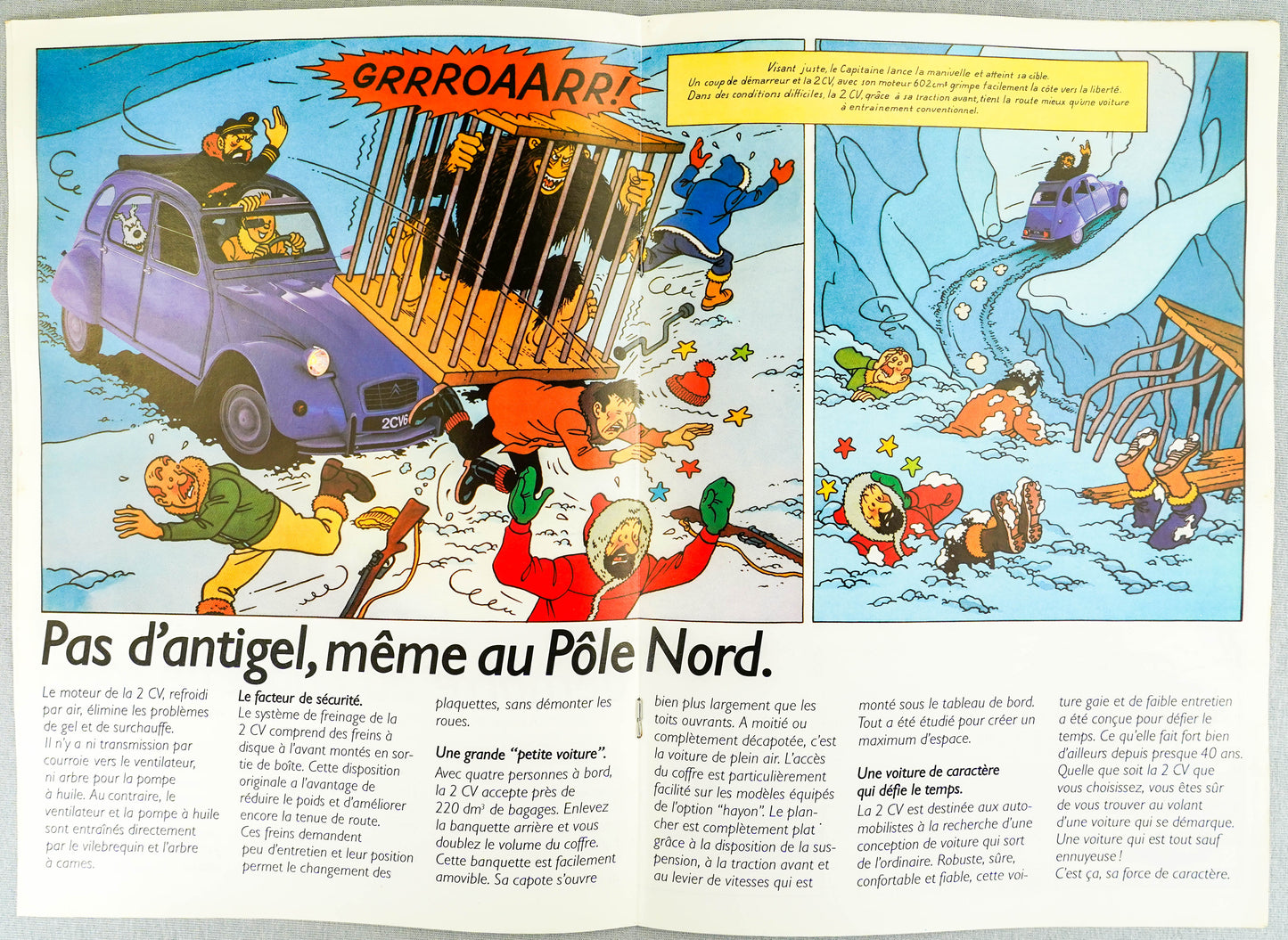 1986 Citroen Tintin Car Brochure: Aventures 2CV L'Homme Neiges by Herge Comic