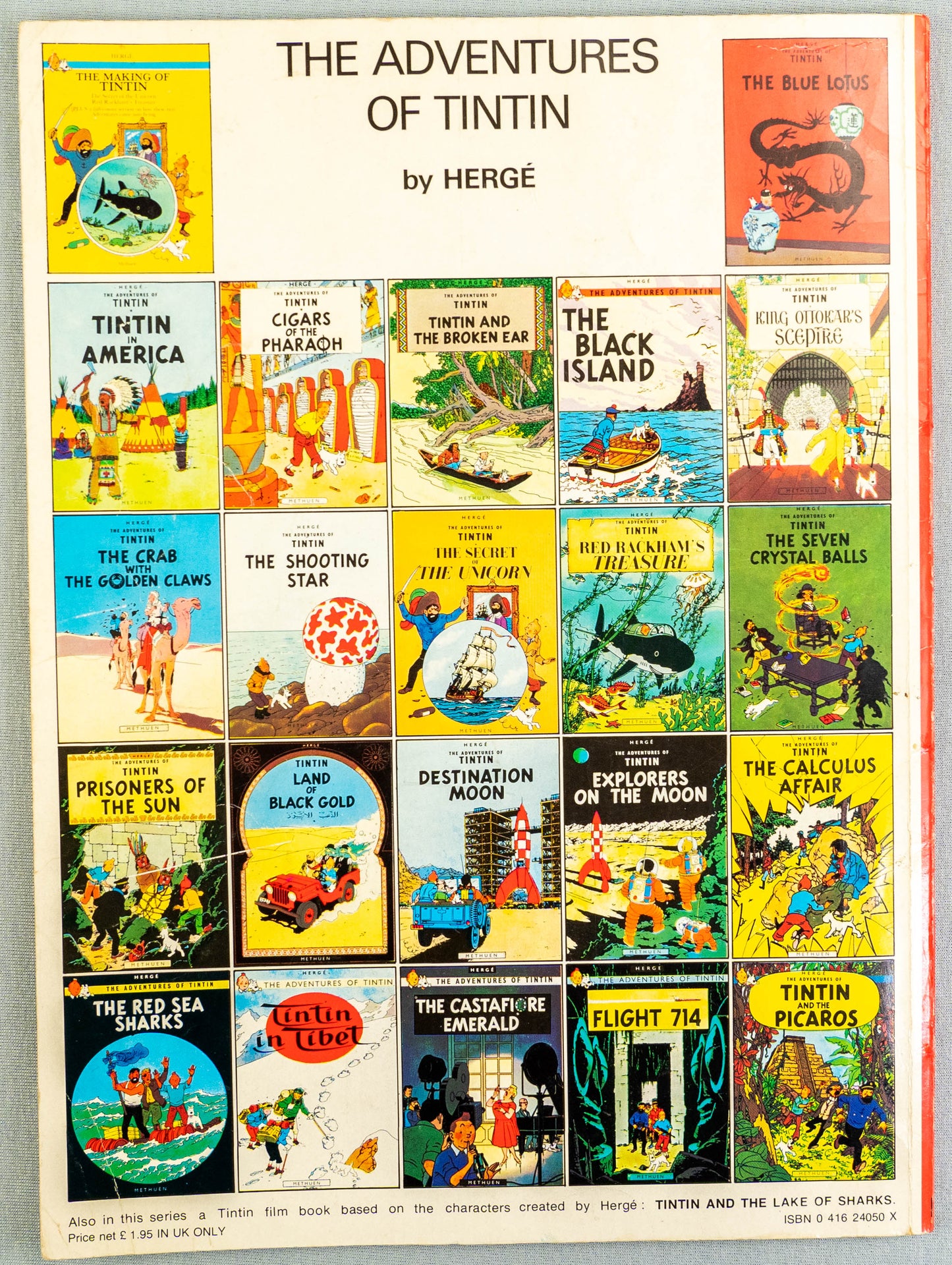 The Crab with the Golden Claws - Tintin Magnet UK Paperback Edition Book 1980s