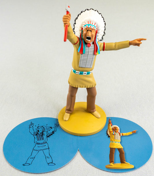 Figurine Moulinsart 42249 Indian Chief: America 12cm Resin Officielle Figure 42