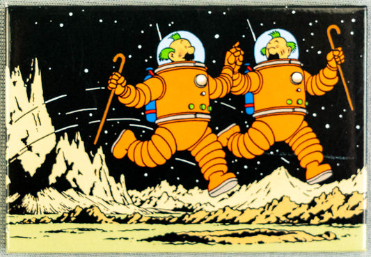 Thom(p)sons on the Moon - Moulinsart Tintin Scene Fridge Magnets 6.5cm