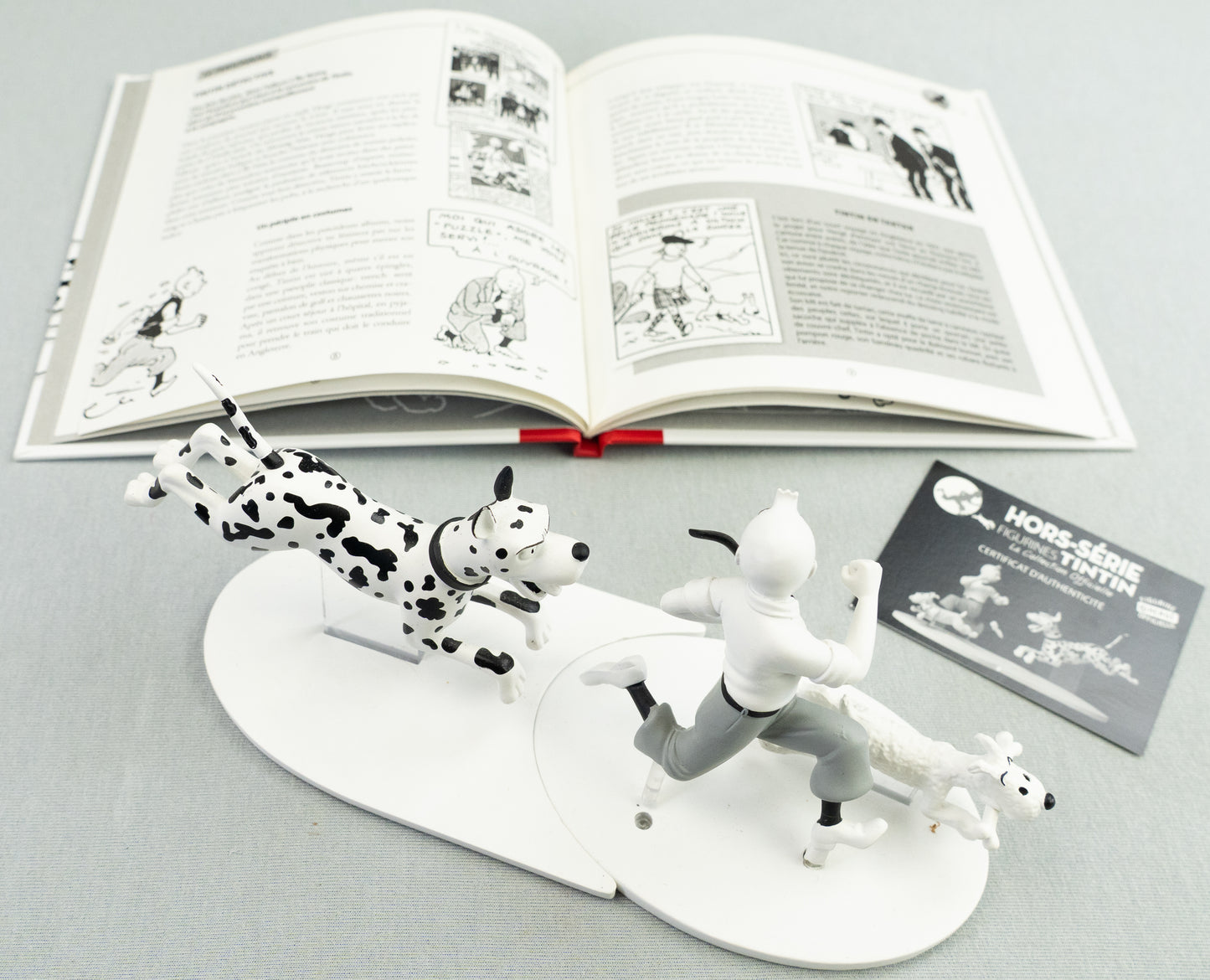 Hors Serie Figurine #7 Tintin & Dalmation: Black Island 14cm B&W Resin Model Figure