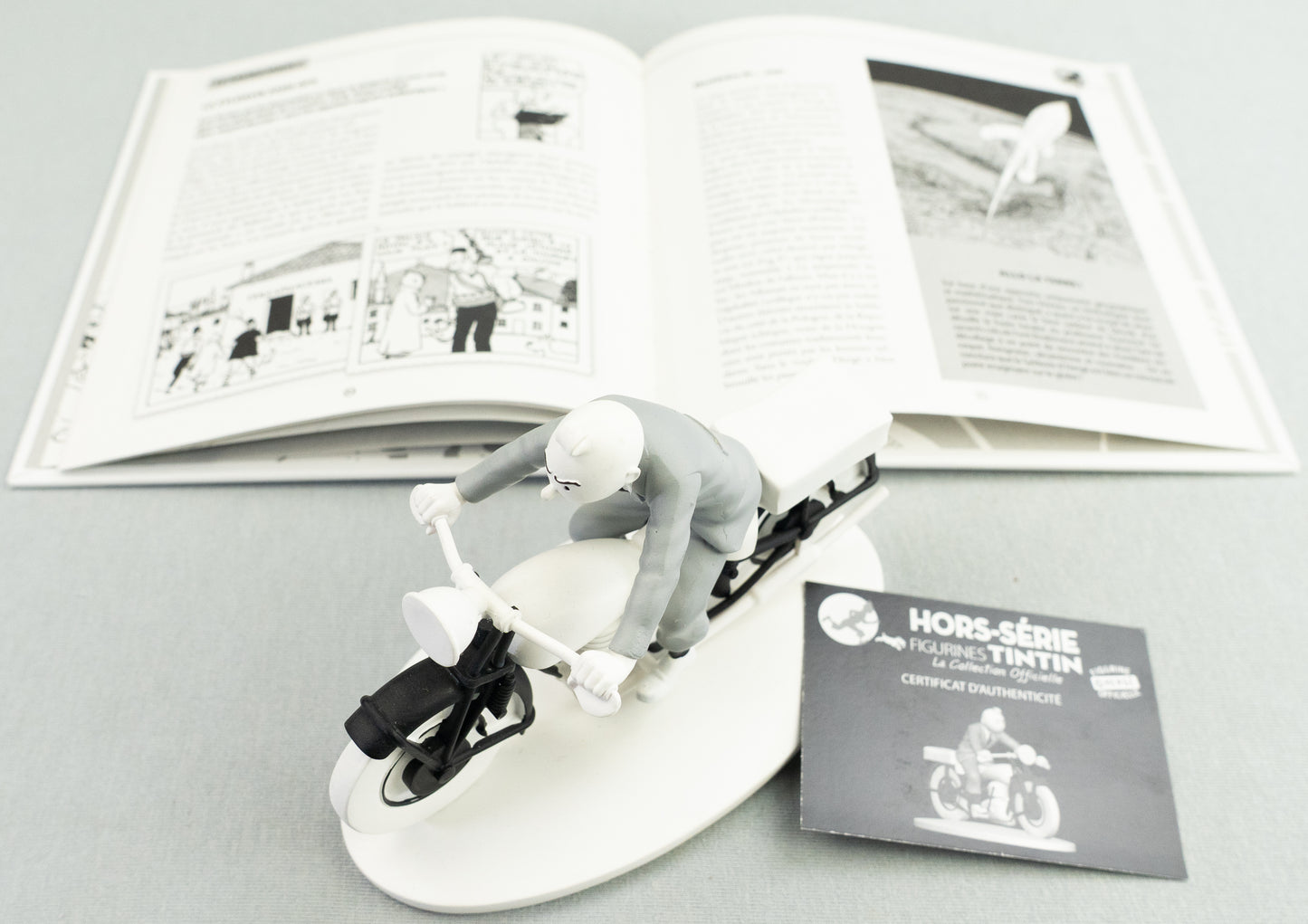 Hors Serie Figurine #8 Tintin & Motorbike: Ottokars 12cm B&W Resin Model Figure