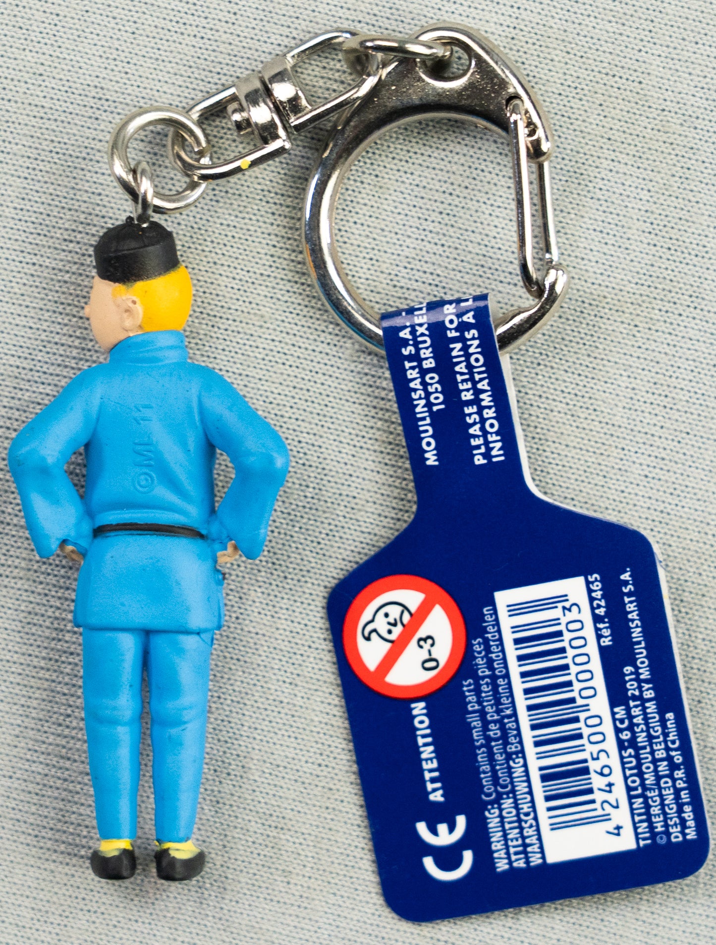 Moulinsart Toy Keyring: Tintin Chinese Outfit 8cm Height 42465 Official Figure Key Ring