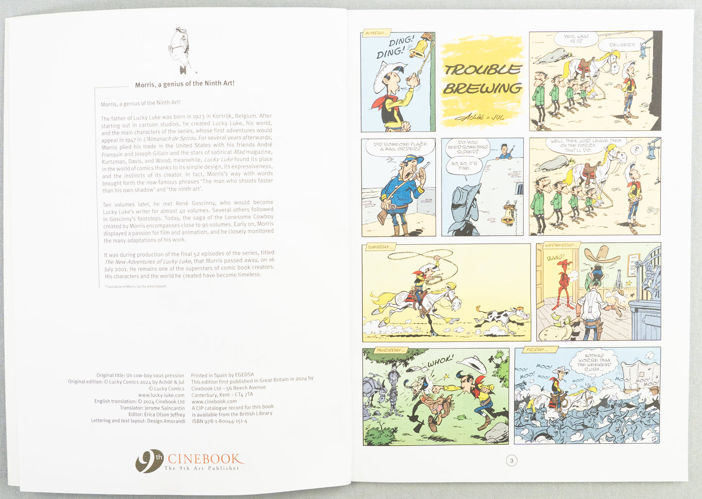 Lucky Luke Volume 83: Trouble Brewing - Cinebook Paperback UK Comic Book
