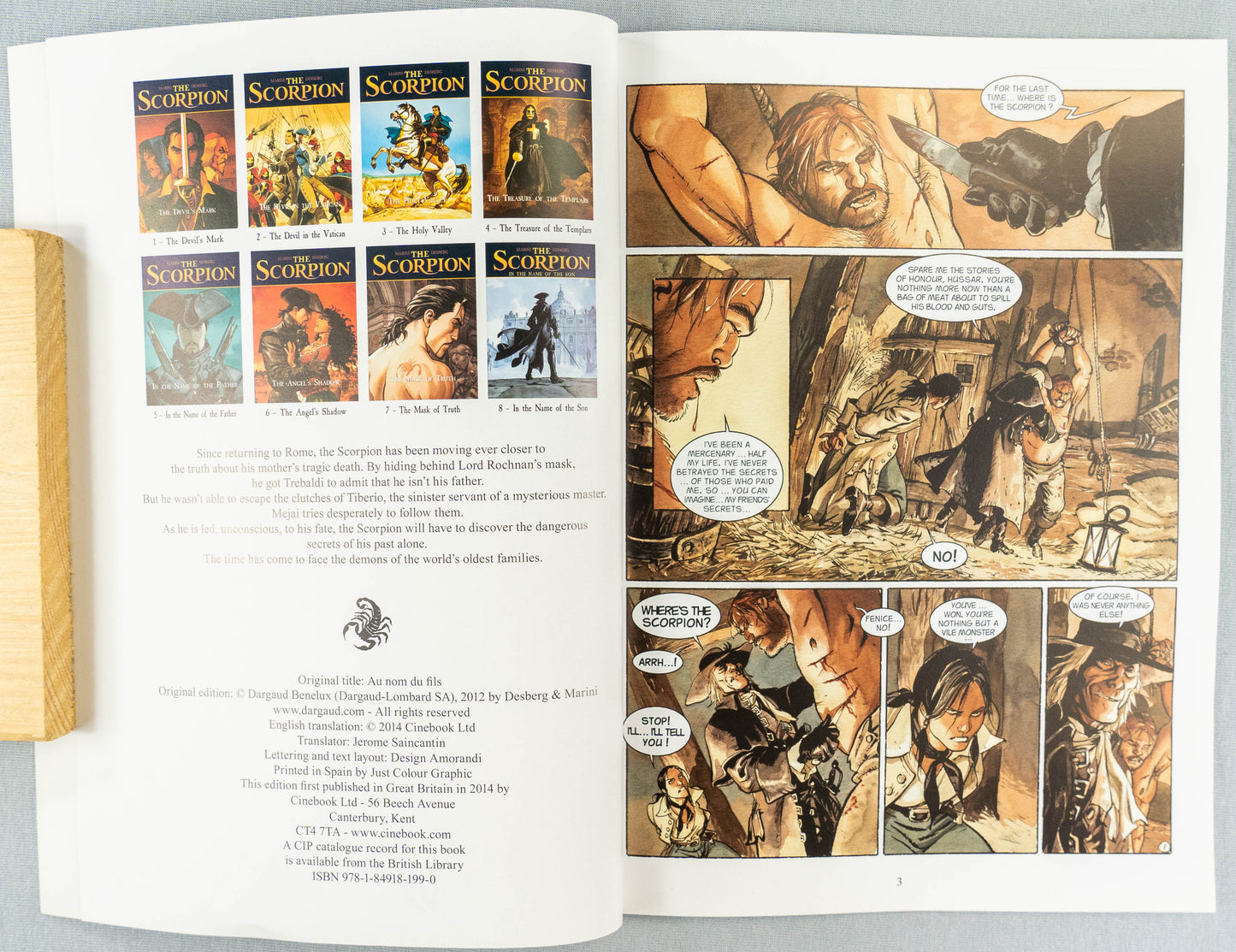 THE SCORPION Volume 8 In the Name of the Son Cinebook Paperback Comic Book by Marini / Desberg