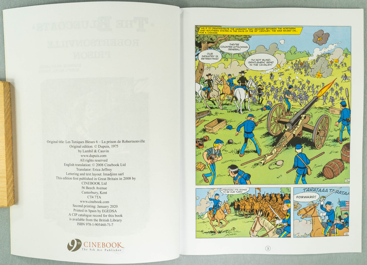 The Bluecoats Volume 1 - Robertsonville Prison Cinebook Paperback Comic Book by Lambil / Cauvin