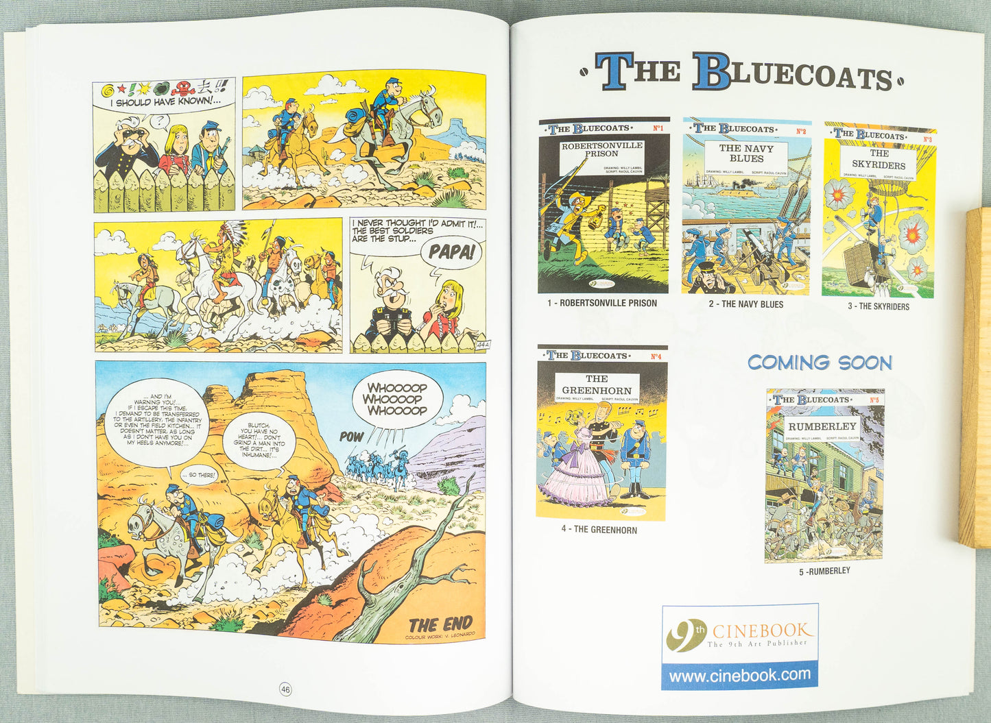 The Bluecoats Volume 4 - The Greenhorn  Cinebook Paperback Comic Book by Lambil / Cauvin