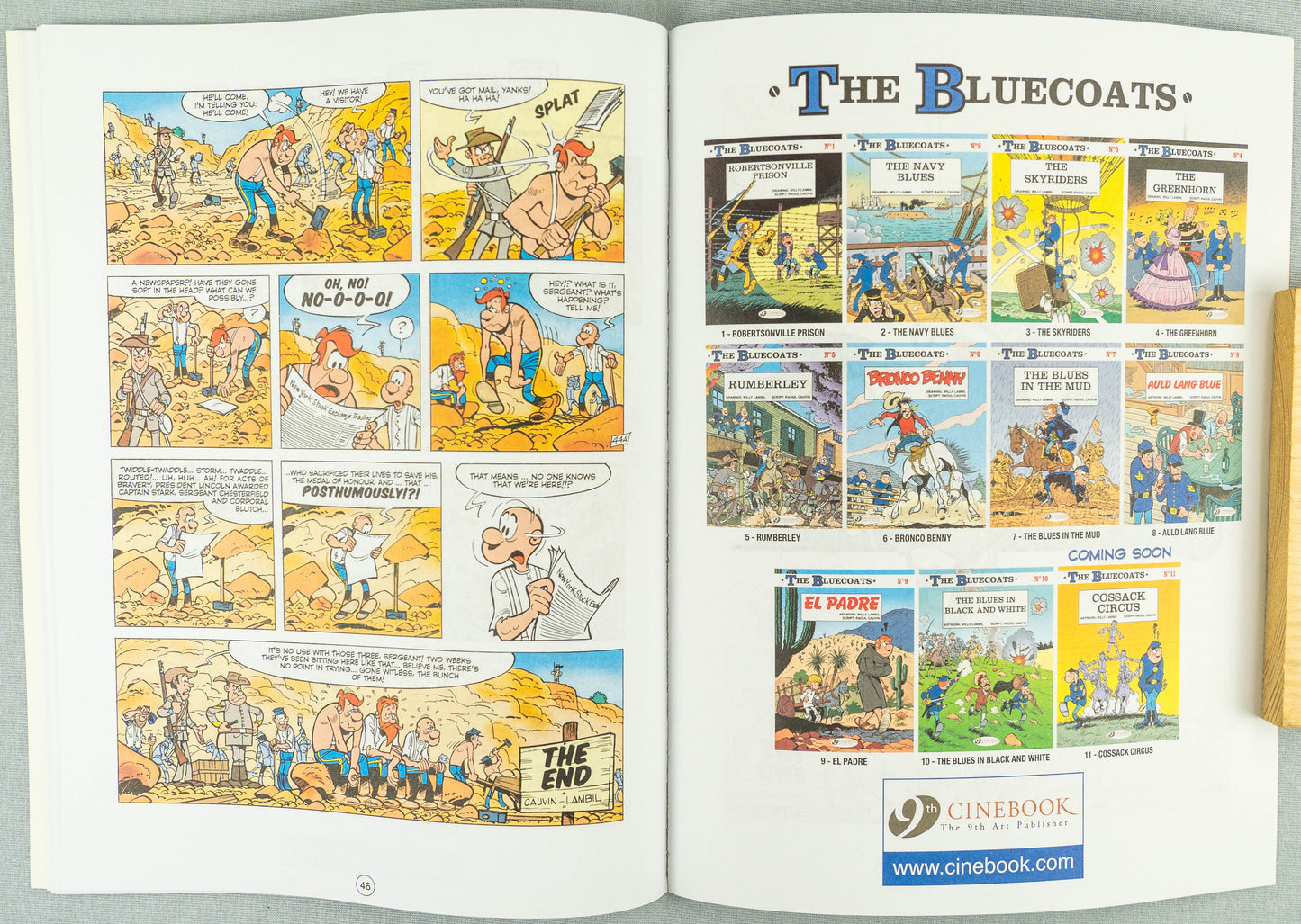 The Bluecoats Volume 10 - The Blues in Black and White Cinebook Paperback Comic Book by Lambil / Cauvin