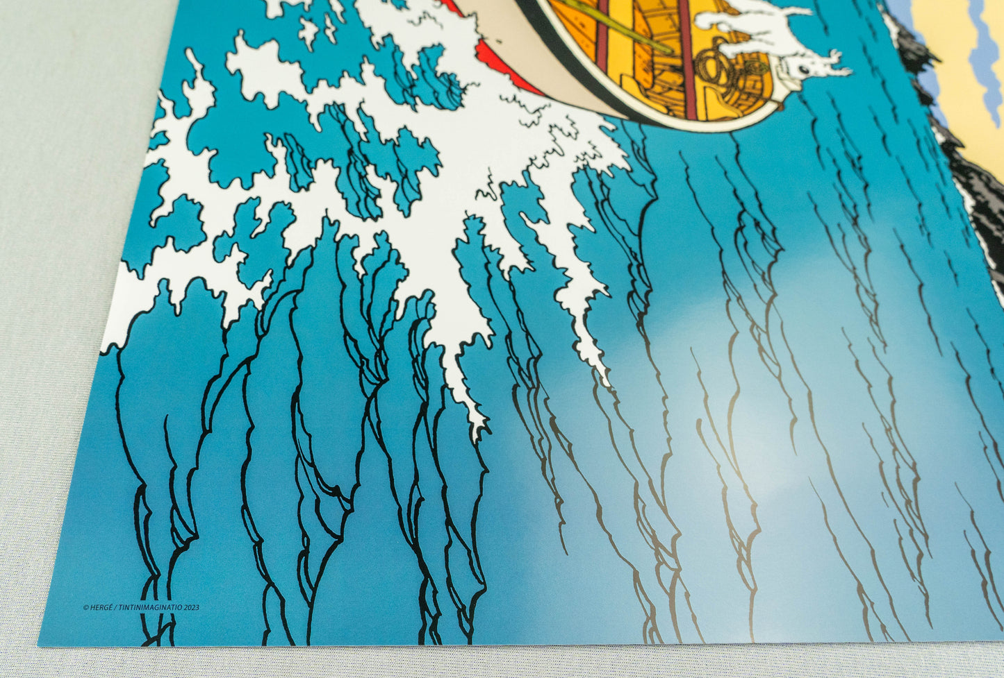 L'ile Noire: Large Tintin Title Cover Poster by Moulinsart 50x70cm