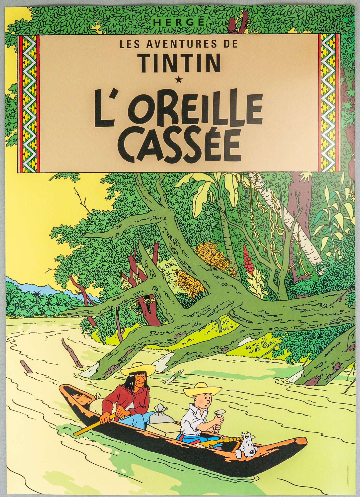 L'Oreille Cassee: Large Tintin Title Cover Poster by Moulinsart 50x70cm