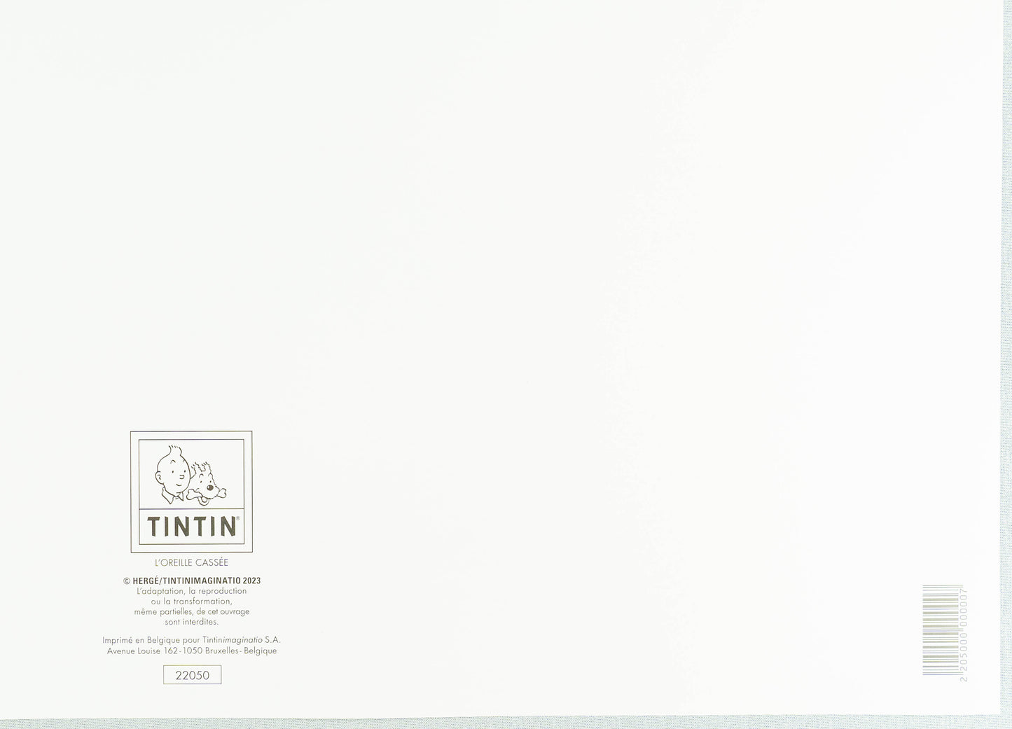L'Oreille Cassee: Large Tintin Title Cover Poster by Moulinsart 50x70cm