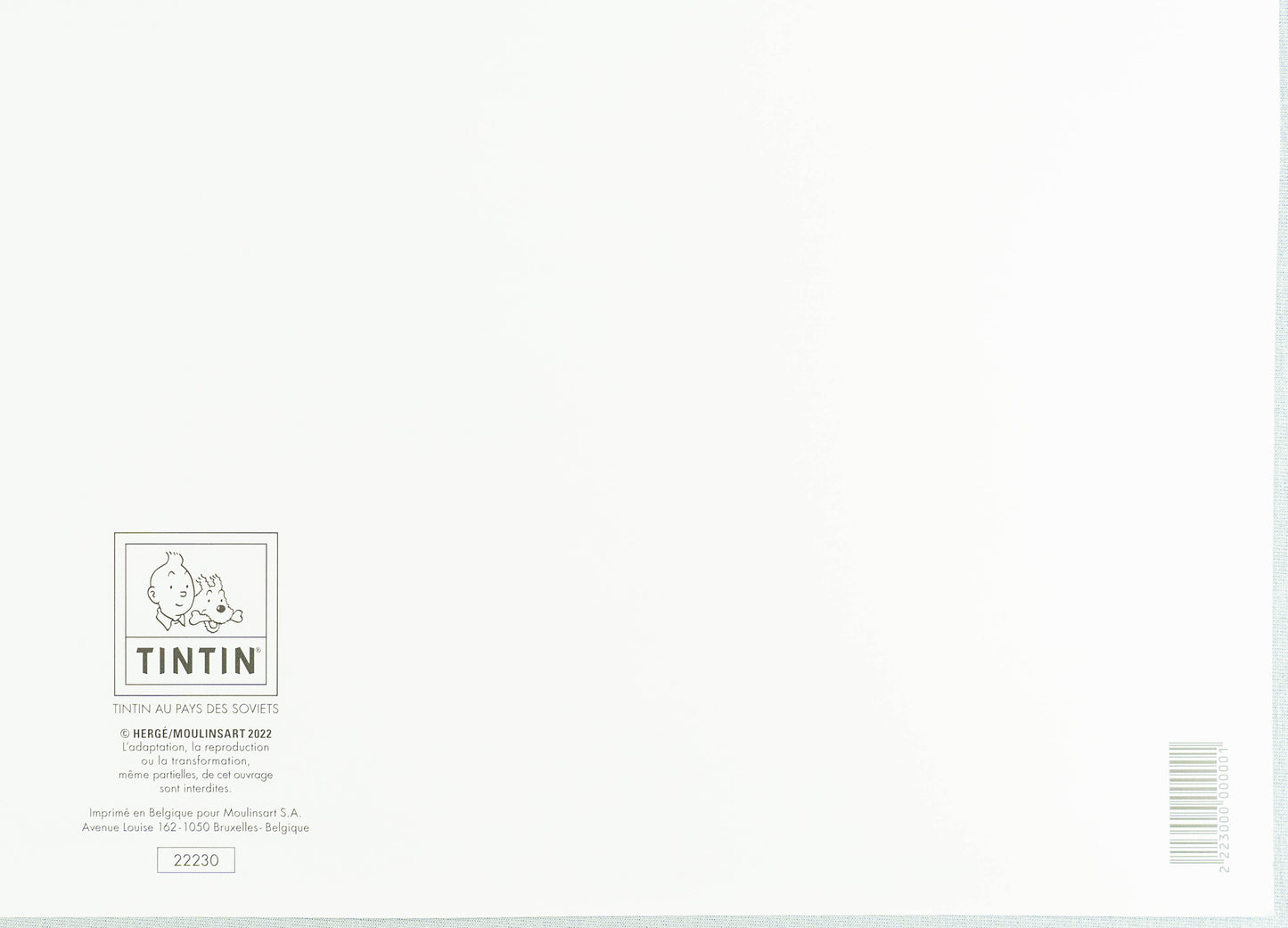 Tintin Au Pays Des Soviets: Large Tintin Title Cover Poster by Moulinsart 50x70cm