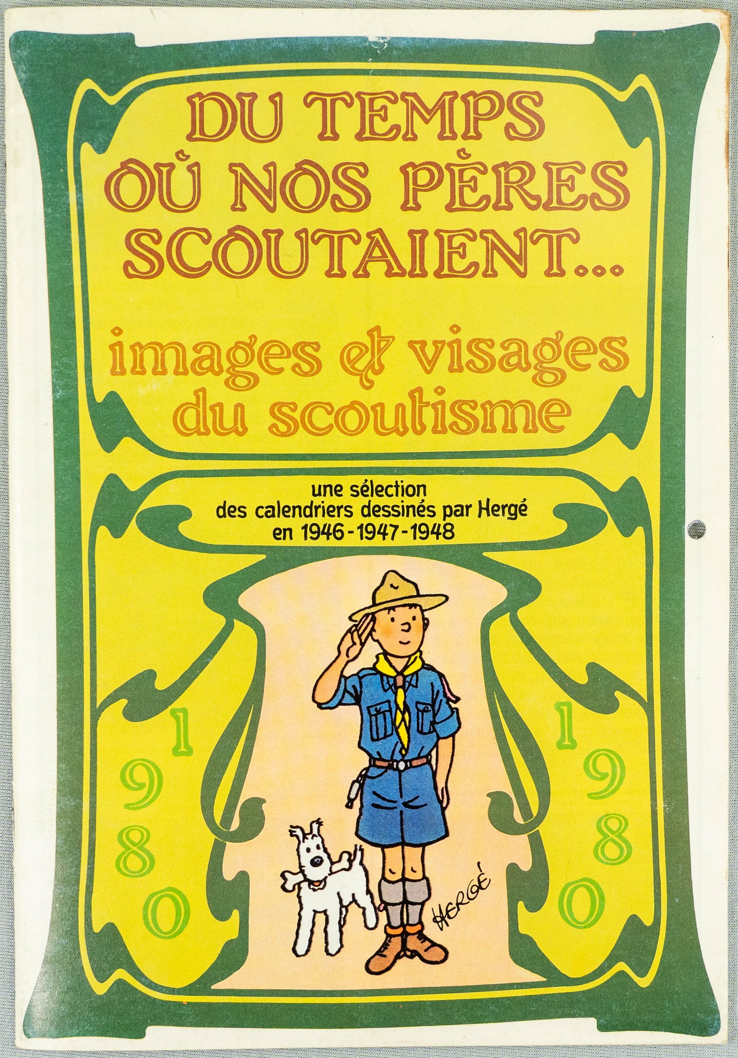 Vintage Casterman 1980 Scout Calendar illustrated by Herge EO Tintin Scoutaient