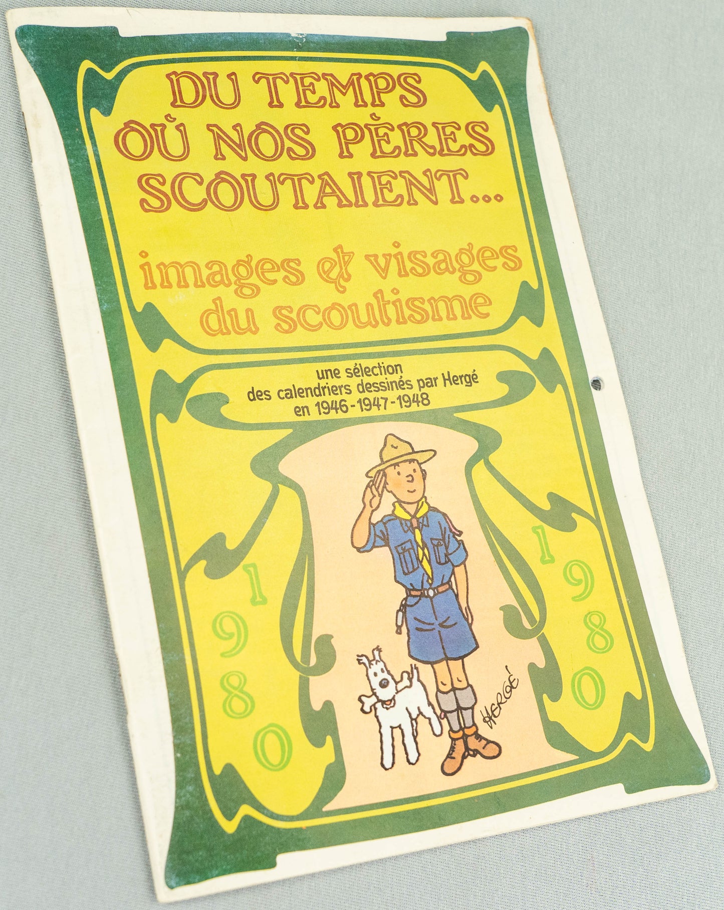 Vintage Casterman 1980 Scout Calendar illustrated by Herge EO Tintin Scoutaient