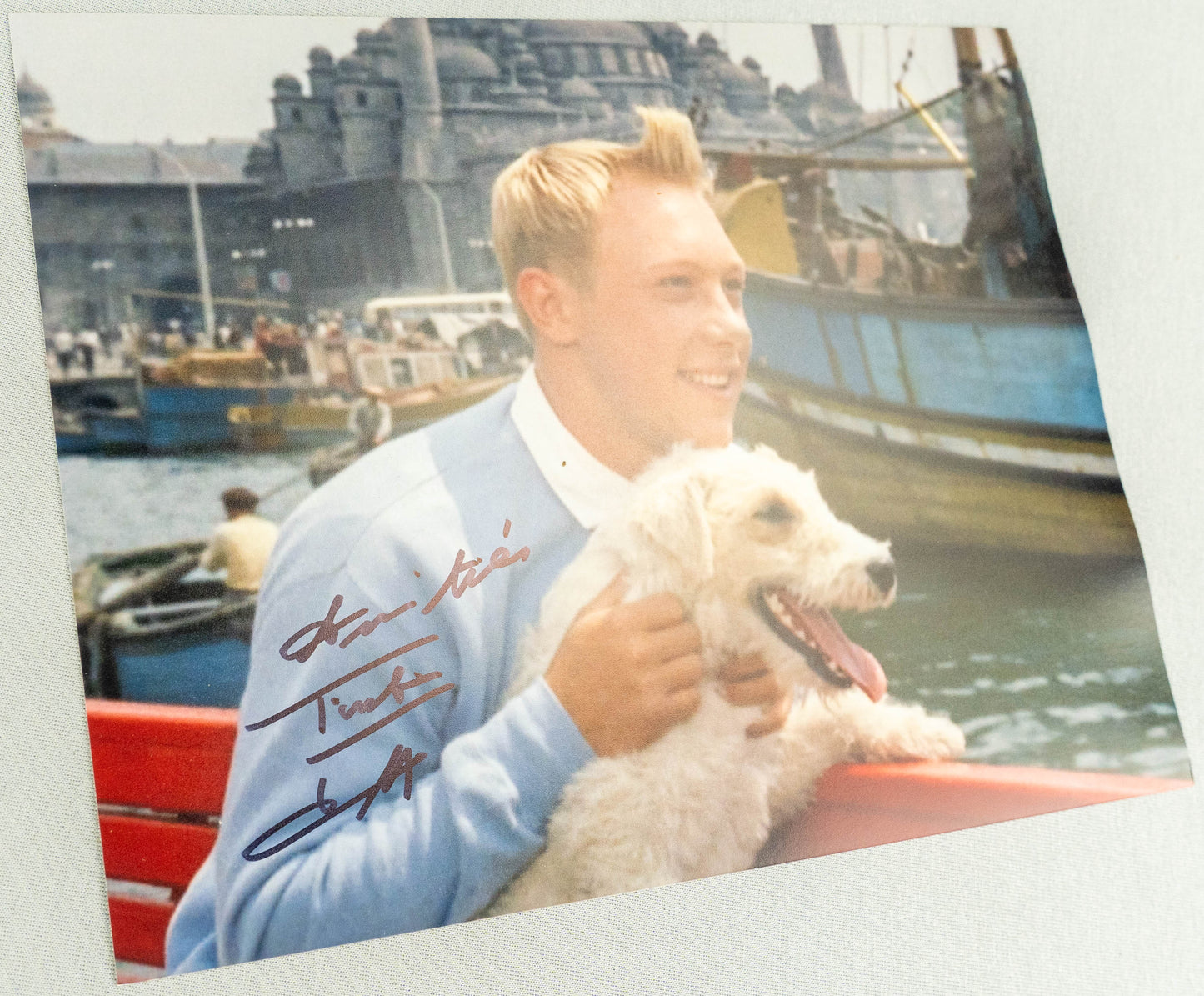 1965 Signed Photo of Jean-Pierre Talbot: Actor of Tintin Golden Fleece 100% Original