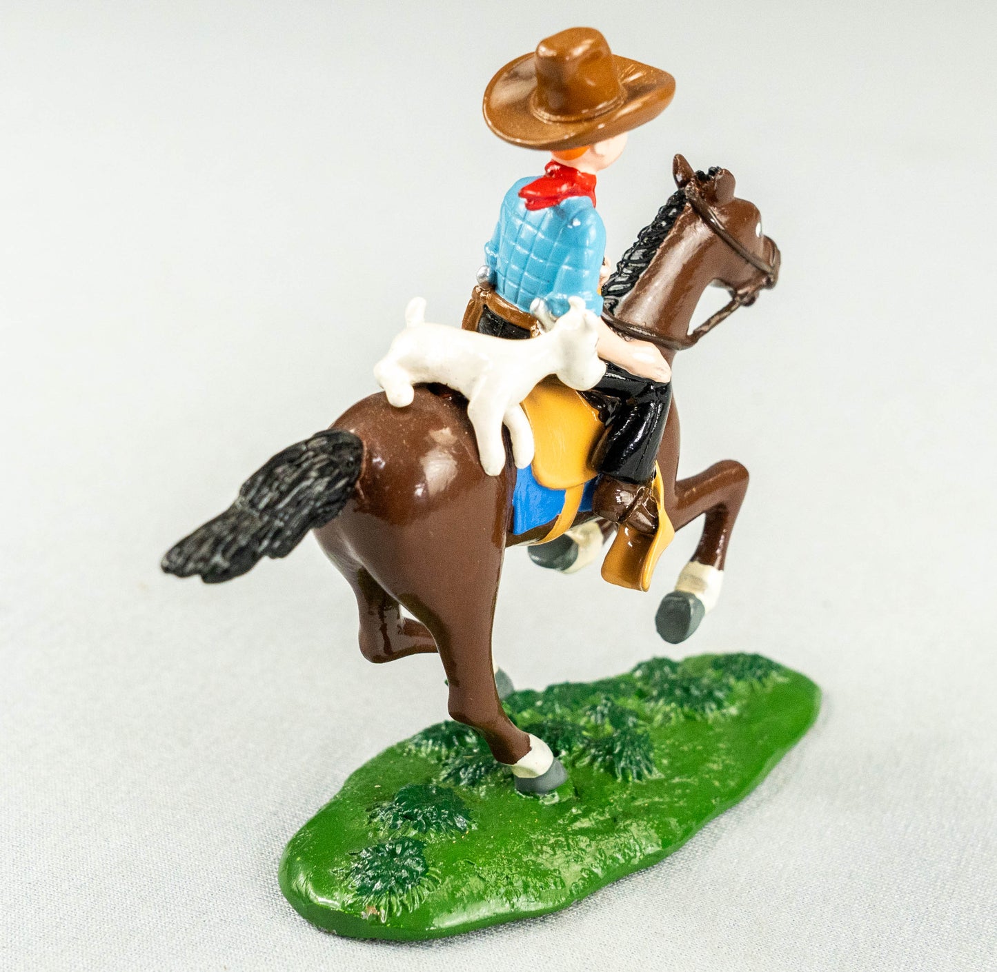 Pixi Statuette 4543 Tintin Cowboy a Cheval 1994 Amerique Rare Metal Figurine