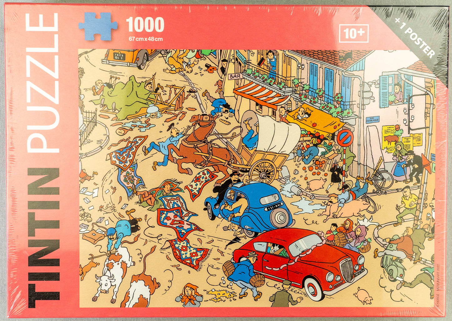 Tintin Chaos in Market Square Jigsaw Puzzle + Poster 1000 Pieces Moulinsart