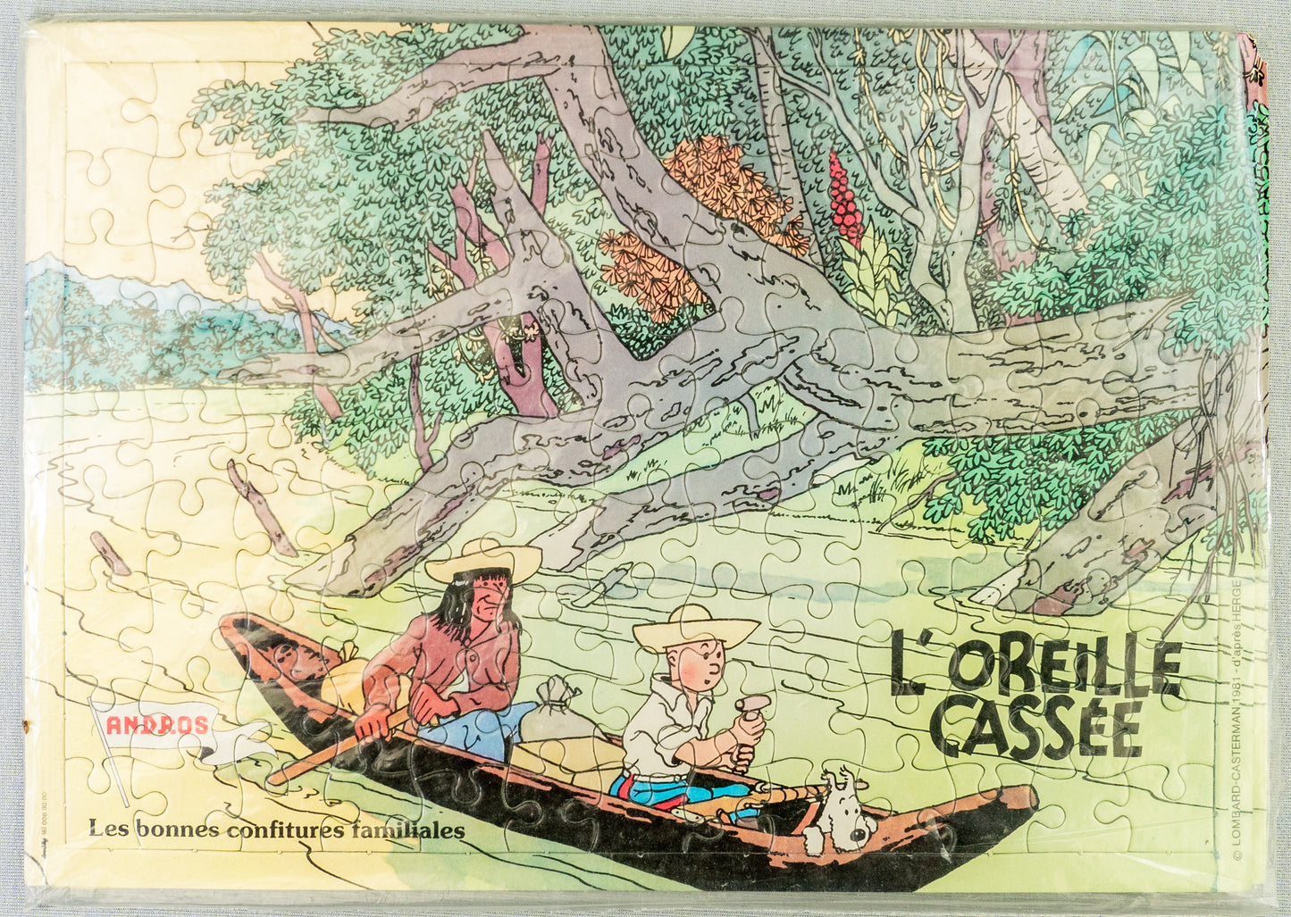 Rare Tintin Puzzle + Poster: L’Oreille Cassee 117 Pieces Broken Ear Andros Herge