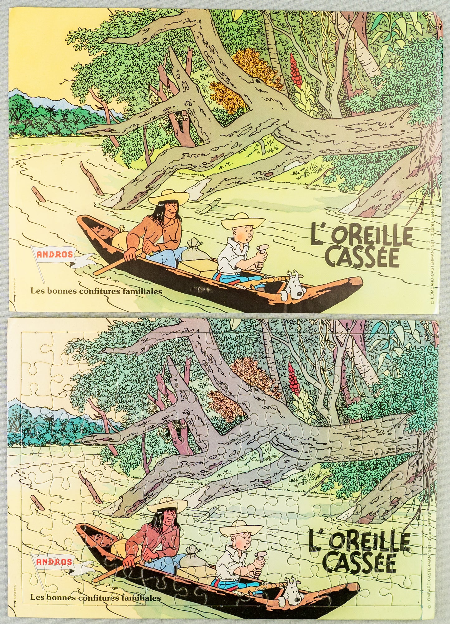 Rare Tintin Puzzle + Poster: L’Oreille Cassee 117 Pieces Broken Ear Andros Herge