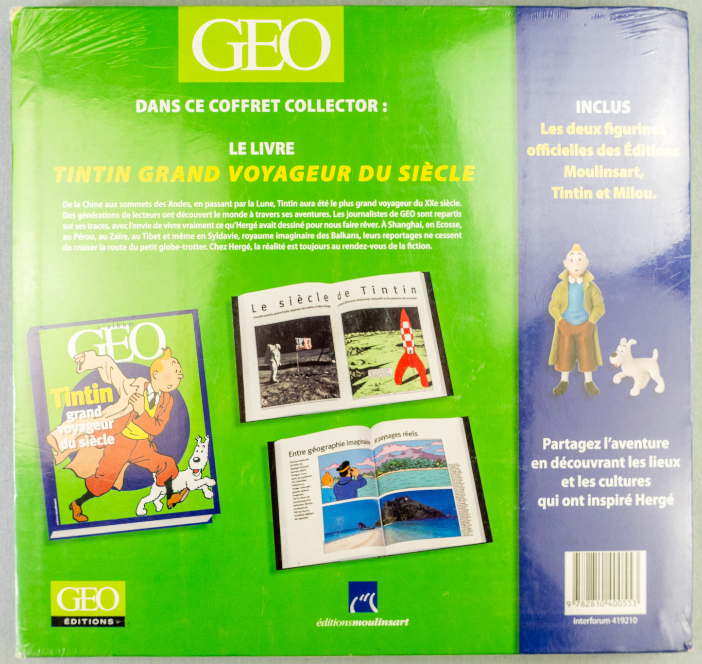 TINTIN Voyageur: HB Book + Free Figurines GEO Coffret 2009 Special Edition